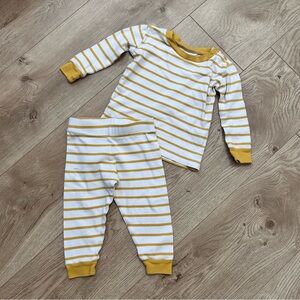 Lake Pima cotton yellow striped pajama set 18-24 months